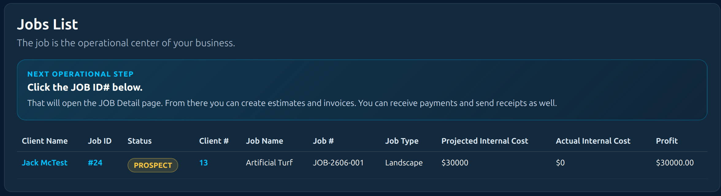 Job detail screenshot